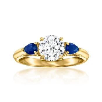 Ross-Simons | Ross-Simons Lab-Grown Diamond Ring With . Sapphires in 14kt Yellow Gold,商家Premium Outlets,价格¥10610