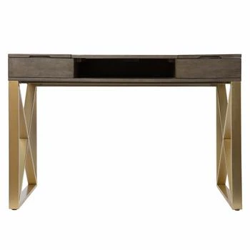 Homezia | Modern Gray and Gold Writing Desk with Storage,商家Premium Outlets,价格¥4844