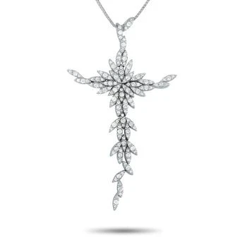 [二手商品] LB Exclusive | 18K White Gold 1.08 ct Diamond Cross Pendant Necklace MF22-101025,商家Premium Outlets,价格¥16410