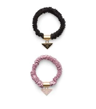 Prada | Silk Logo Hair Ties (Set of 2),商家Harrods,价格¥6212