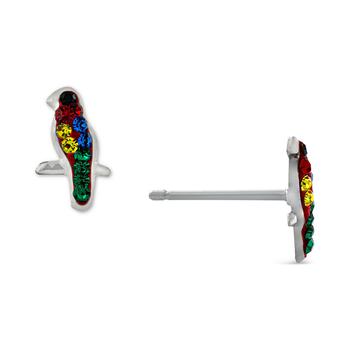 Giani Bernini | Multicolor Crystal Parrot Stud Earrings in Sterling Silver, Created for Macy's商品图片,2.5折