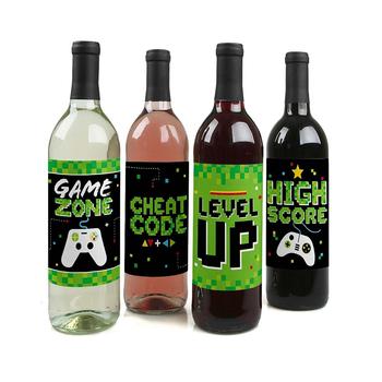 商品Big Dot of Happiness | Game Zone - Pixel Video Game Party or Birthday Party Decorations for Women and Men - Wine Bottle Label Stickers - Set of 4,商家Macy's,价格¥73图片