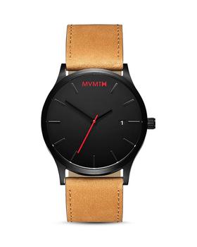 推荐男表经典的黑棕色皮带手表 石英机芯45mm商品