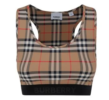 Burberry | Burberry Logo Detailed Vintage Check Bra Top,商家Cettire,价格¥2039