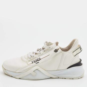 [二手商品] Fendi | Fendi Off White Leather Fendi Flow Sneakers Size 38.5商品图片,9.1折