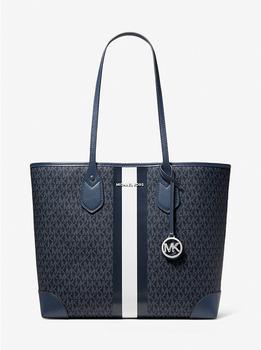 michael kors tote, Michael Kors | Eva大号logo条纹托特包商品图片 7.5折