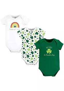 Hudson | Hudson Baby Infant Girl Cotton Bodysuits, St Patricks Rainbow商品图片,
