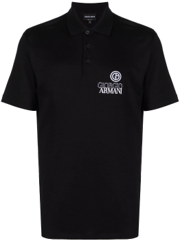 推荐GIORGIO ARMANI 男士黑色粘胶纤维字母logo刺绣短袖POLO衫 3LSF72-SJKLZ-UC99商品