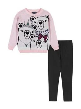 Andy & Evan | Little Girl's 2-Piece Bear Sweater & Leggings Set,商家Saks OFF 5TH,价格¥301