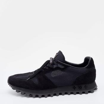 lv男鞋, [二手商品] Louis Vuitton | Louis Vuitton Black Suede And Mesh Runner Low Top Sneakers Size 44.5商品图片 5.2折