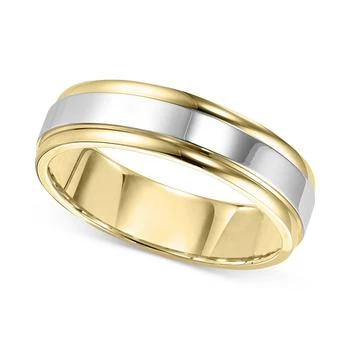 Macy's | Men's Two-Tone Polished Band in 14k Gold & White Gold,商家Macy's,价格¥24331