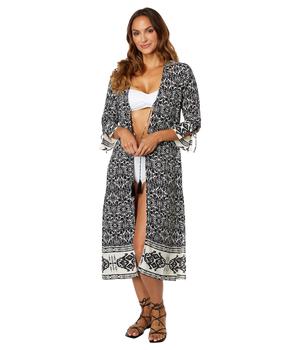 Vince Camuto经典款, Vince Camuto | 3/4 Sleeve Tie Front Ikat Tunic商品图片 
