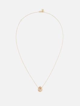商品LOGAN HOLLOWELL | Baby Queen Water Drop Morganite Necklace with Sprinkled Diamonds,商家elysewalker,价格¥14131图片