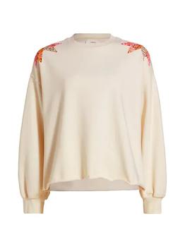 推荐Estella Star-Appliquéd Cotton Cropped Sweatshirt商品