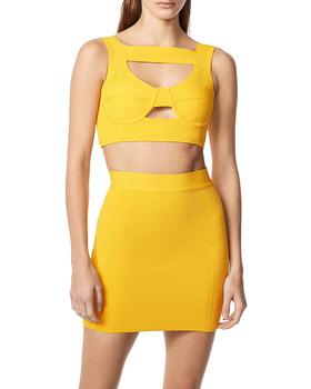 Herve Leger, Herve Leger | Ottoman Strappy Bustier Crop Top商品图片 额外9折, 额外九折
