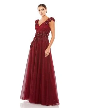 Mac Duggal | Floral Applique A-Line Evening Gown,商家Premium Outlets,价格¥2614