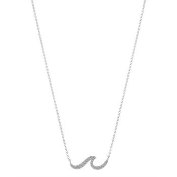 Unwritten | Fine Silver Plated Cubic Zirconia Wave Design Necklace商品图片,6折×额外8.5折, 额外八五折