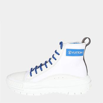lv长筒靴, [二手商品] Louis Vuitton | Louis Vuitton White/Blue Squad Sneaker Boots EU 36.5商品图片 