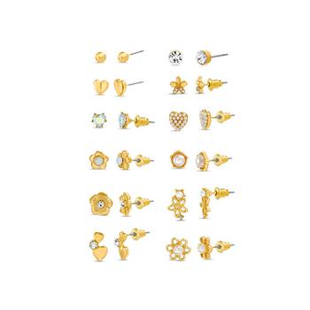 Kensie是什么牌子, Kensie | Heart Flower Stud Earring Set商品图片 