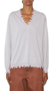 Uma Wang | Uma Wang Long Sleeved V-Neck Knitted Top商品图片,8.6折