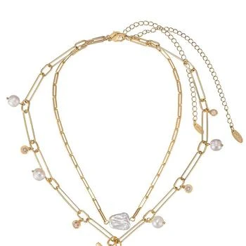 Ettika Jewelry | Deep Water Pearl 18k Gold Plated Lariat Necklace ONE SIZE,商家Verishop,价格¥646