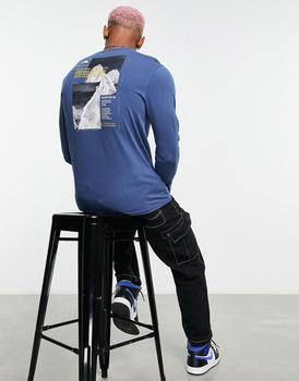 The North Face | The North Face Collage back print long sleeve t-shirt in navy Exclusive at ASOS商品图片,