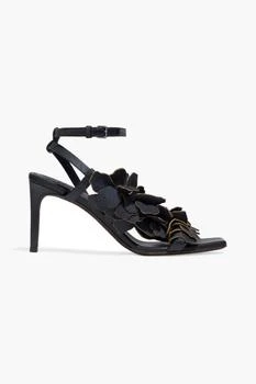 Brunello Cucinelli | Floral-appliquéd leather sandals 4.0折