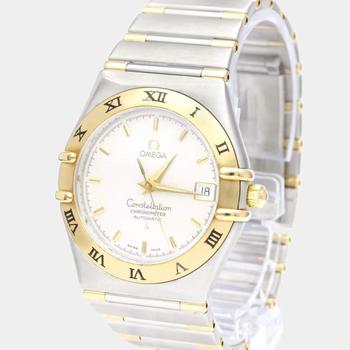 [二手商品] Omega | Omega Silver 18k Yellow Gold And Stainless Steel Constellation 1202.30 Automatic Men's Wristwatch 36 mm商品图片,3.4折