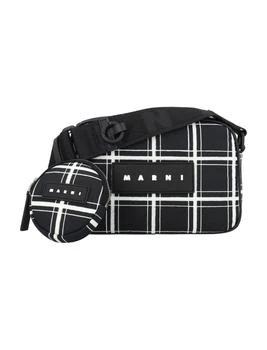 推荐Marni Logo Patch Checked Crossbody Bag商品