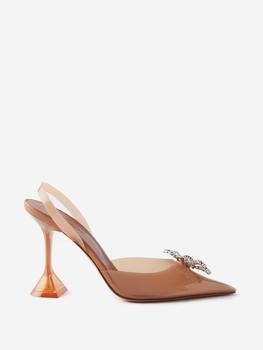 amina muaddi是什么牌子, Amina Muaddi | Rosie 95 crystal-bow slingback PVC mules商品图片 