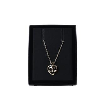 推荐Chanel Heart Shape CC Logo Pendant Necklace Gold商品