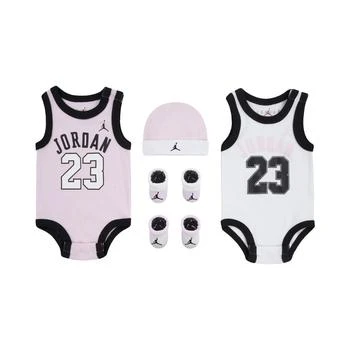 Jordan | Baby Boys and Girls Jumpman Jersey Bodysuit, Hat and Booties Gift Box Set, 5 Piece,商家Macy's,价格¥179