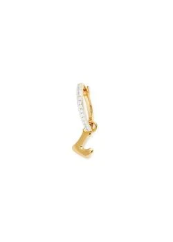 推荐L Initial 18kt gold-plated single hoop earring商品