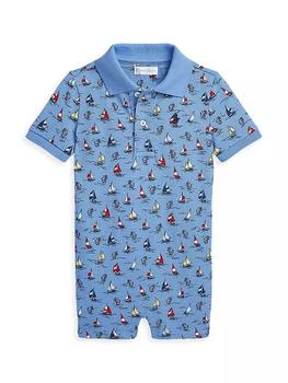 Ralph Lauren | Baby Boy's Sailboat Print Polo Romper 独家减免邮费