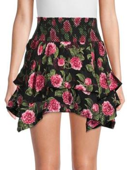 推荐​Zarya Asymmetrical Smocked Mini Skirt商品