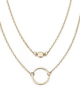 Moon & Meadow | Layered Circle Pendant Necklace in 14K Yellow Gold, 17" - Exclusive,商家Bloomingdale's,价格¥2804