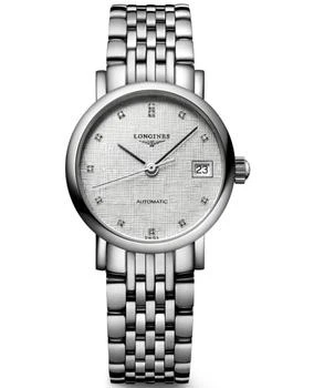 Longines | Longines Elegant Collection Silver Diamond Dial Steel Women's Watch L4.309.4.77.6 7.5折