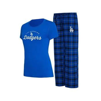 Concepts Sport | Women's Royal, Black Los Angeles Dodgers Arctic T-shirt and Flannel Pants Sleep Set,商家Macy's,价格¥406