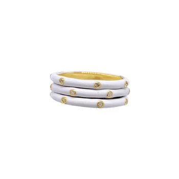 ADORNIA | White Enamel Trio Ring Set 5折, 独家减免邮费