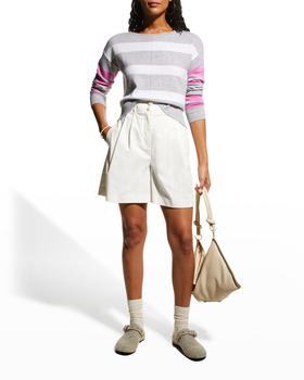 推荐Striped Cashmere Boat-Neck Sweater商品