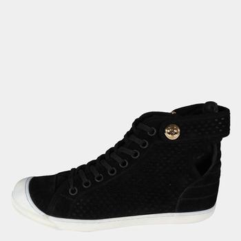 lv高帮鞋, [二手商品] Louis Vuitton | Louis Vuitton Black Suede High Sneakers (39.5 EUR)商品图片 