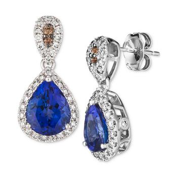 商品Blueberry Tanzanite (2 ct. t.w.) & Diamond (5/8 ct. t.w.) Drop Earrings in 14k White Gold图片