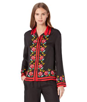 Kate Spade衣服, Kate Spade | Rose Border Silk Twill Shirt商品图片 