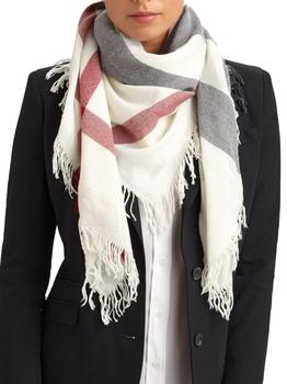 商品Burberry | Burberry 博柏利 经典格纹方巾围巾 - 白色和灰色,商家Unineed,价格¥2881图片