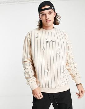 推荐Karl Kani signature pinstripe sweatshirt in white商品