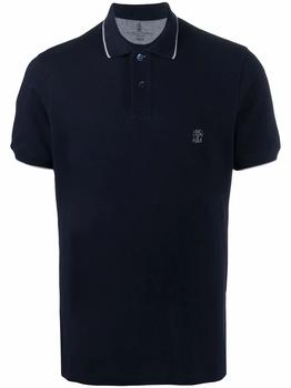 美国Brunello Cucinelli, Brunello Cucinelli | Brunello Cucinelli Men's  Blue Cotton Polo Shirt商品图片 1折