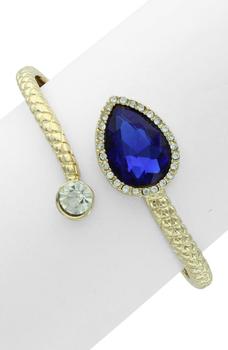 商品OLIVIA WELLES | Gold Plated Hinged Crystal & Resin Bracelet,商家Nordstrom Rack,价格¥203图片