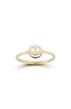 Ember Fine Jewelry | 14K Gold Smiley Face Ring - Size 8,商家Nordstrom Rack,价格¥1178