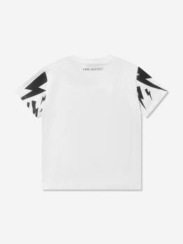 推荐Neil Barrett White Boys Lightning Bolt Print T-Shirt商品