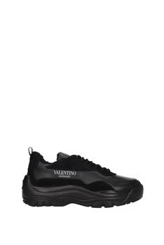 Valentino | 男式 黑色皮革加绒休闲运动鞋 4.5折
